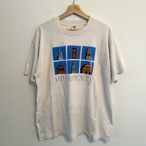 VTG 1992 Pacific Coast Designs “San Francisco” Modern Art Single Stitch Tee